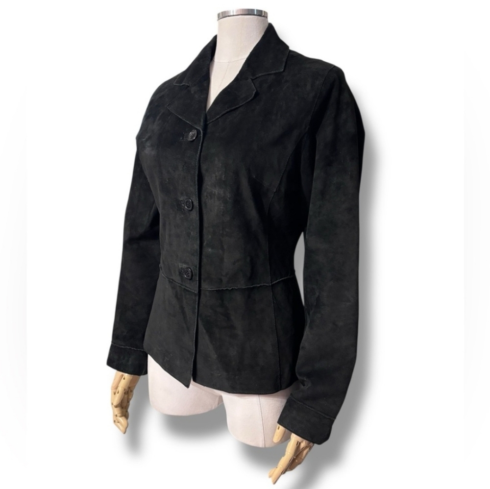 BRANDON THOMAS Black Suede Leather Jacket Size Medium
